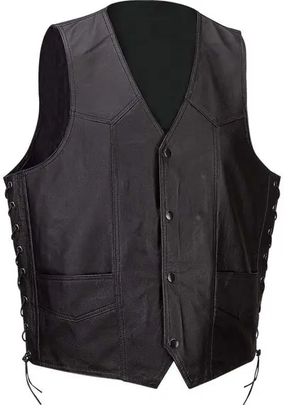 Diamond Plate Solid Genuine Leather Vest - 4X