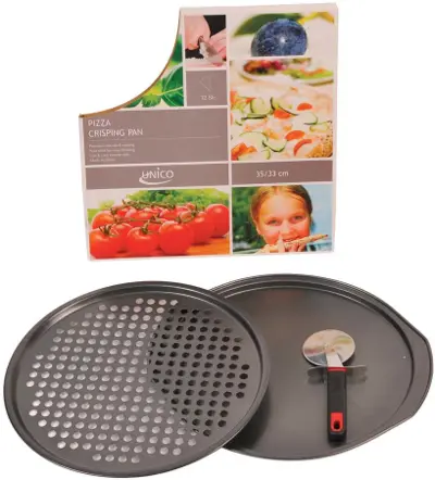 Wholesale Pizza Crisping Pan Set With Cutter(12x$11.33)