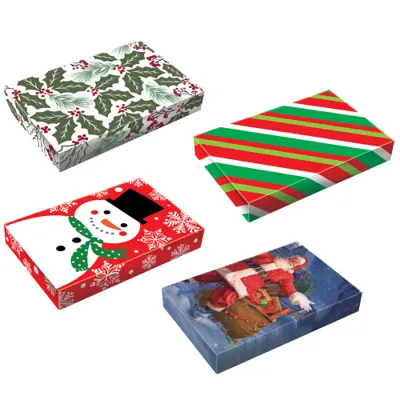 Wholesale Small Whimsical Patterned Christmas Folding Boxes(48x$1.57)