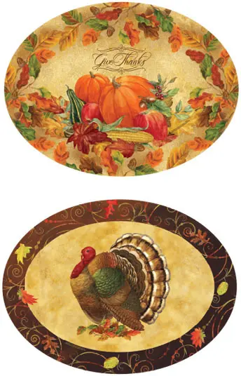 Wholesale Oval Harvest Printed Serving Dish(36x$4.64)