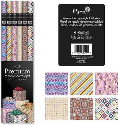 PaperCraft Premium Heavyweight Gift Roll Wrap Assortment - 2(36x$1.18)