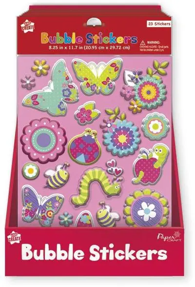 Wholesale PaperCraft Jumbo Bubble Stickers(24x$1.17)