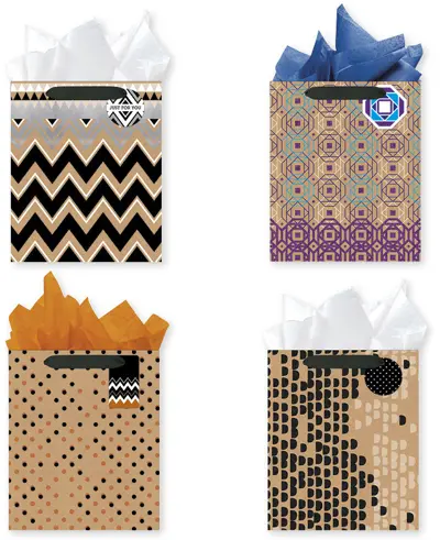 Wholesale Printed Kraft Large Gift Bags(48x$1.02)