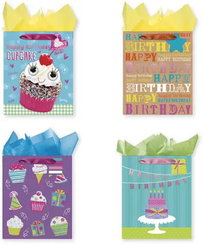 Wholesale Large Birthday Girl Gift Bags(48x$1.02)
