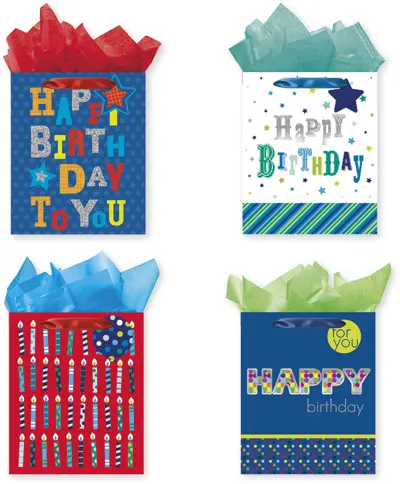 Wholesale Large Birthday Boy Gift Bags(48x$1.02)