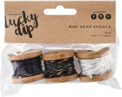 Lucky Dip Mini Spool Hemp Cord 1.0MM 3 / Pkg-Brass, 2.7M(4x$5.82)