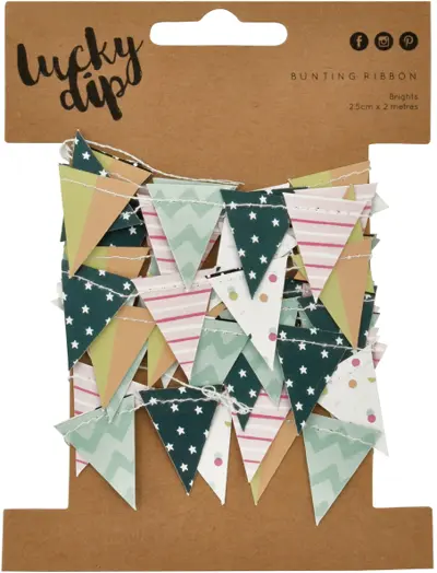 Wholesale Lucky Dip Mini Paper Bunting 25mmX2m-Confetti(4x$5.82)