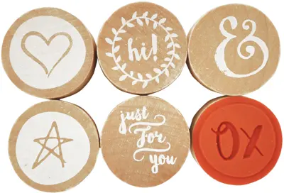 Wholesale Lucky Dip Red Rubber Stamps 1.25" 6 / Pkg-Thank You(4x$7.08)