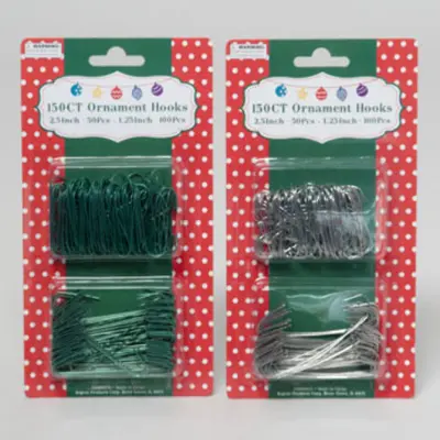 Wholesale Christmas Ornament Hooks 150 Count(48x$0.82)