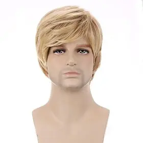 Silent Hill 2  Mens Blonde Wig Short Straight Blonde Wig Male blonde Hair Heat Resistant Synthetic Daily Wear  Wig Come Halloween Wigs