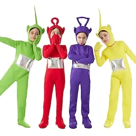 Alien Teletubbies Funny Costumes Family Costume Halloween Group Family Costumes Boys Girls' Movie Cosplay Cute Funny  Reluctant Yellow Red Purple Costume Carni