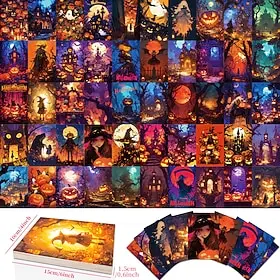 50pcs Halloween Cards - Indoor Decorative Cards for Halloween Holiday, Festive Postcards for Messages