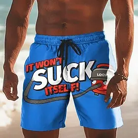 Men's Animal Chicken Funny Slang Swim Trunks Swim Shorts Board Shorts Mid Waist Funny Casual Beach Vacation Wear Side Pockets Mesh Lining Elastic Drawstring Wa