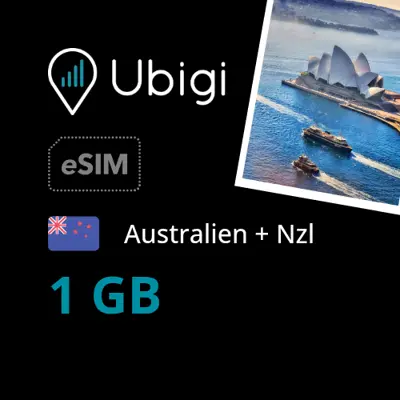 Prepaid-eSIM Australien + Nzl - 1GB - Ubigi