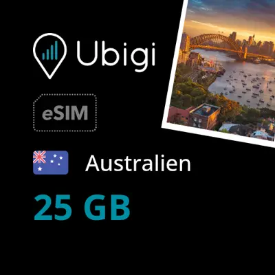 Prepaid-eSIM Australien - 25GB - Ubigi