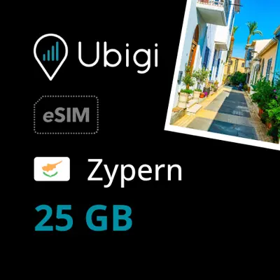 Prepaid-eSIM Zypern - 25GB - Ubigi