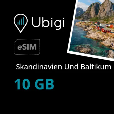 Prepaid-eSIM Skandinavien Und Baltikum - 10GB - Ubigi