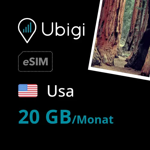 Prepaid-eSIM USA - 20GB/Monat - Ubigi