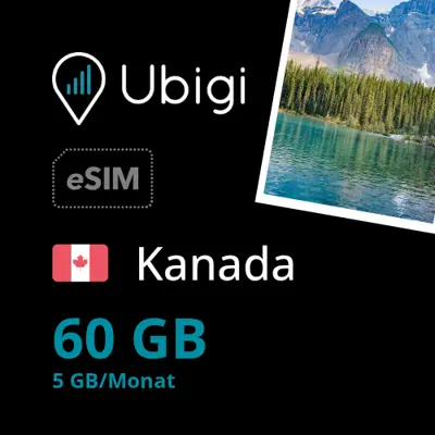 Prepaid-eSIM Kanada - 5GB/Monat - Ubigi